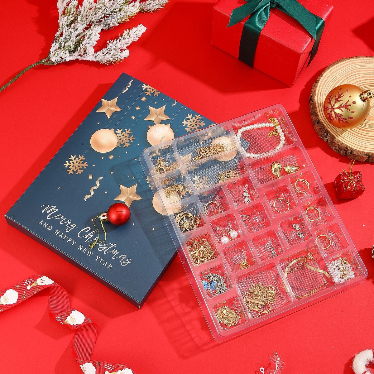 Christmas Advent calendar with jewelry set for women