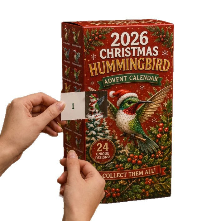 Christmas Advent Calendar Hummingbird, Acrylic, 26x18x3cm