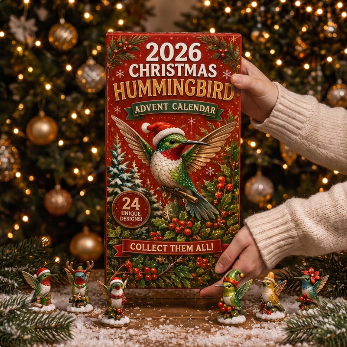Christmas Advent Calendar Hummingbird, Acrylic, 26x18x3cm