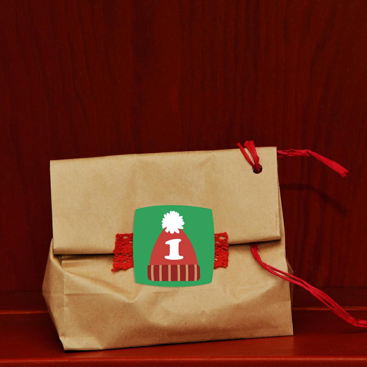 Christmas Advent Calendar Stickers, Set of 24
