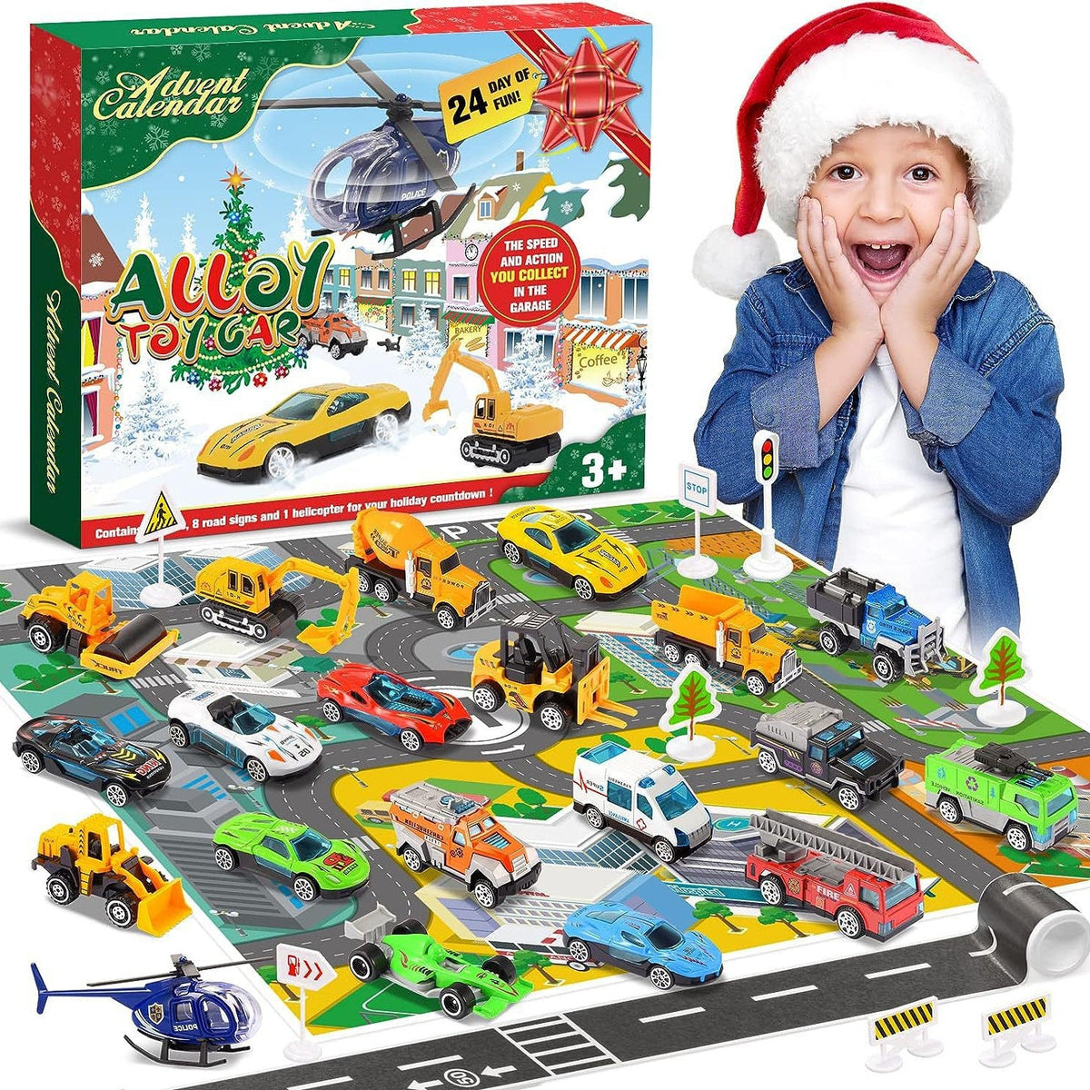 Christmas Advent Calendar with Toy Vehicles