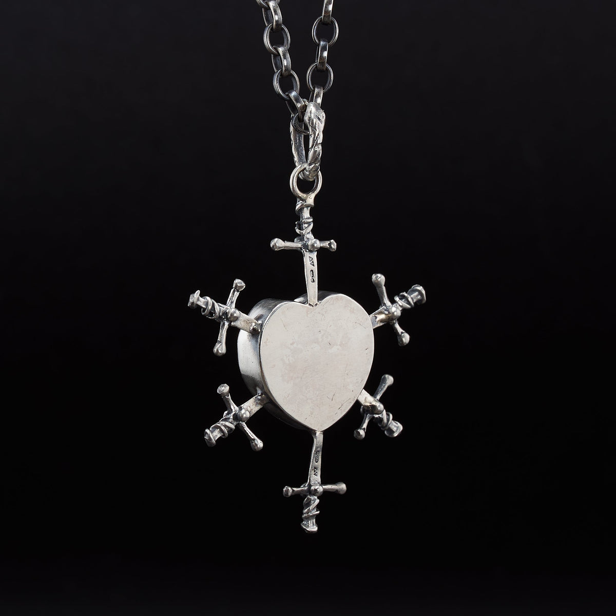 Six of Swords Labradorite Pendant in Sterling Silver