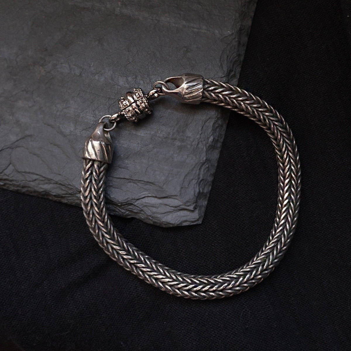 Woven Chain Bracelet in Sterling Silver, 8mm