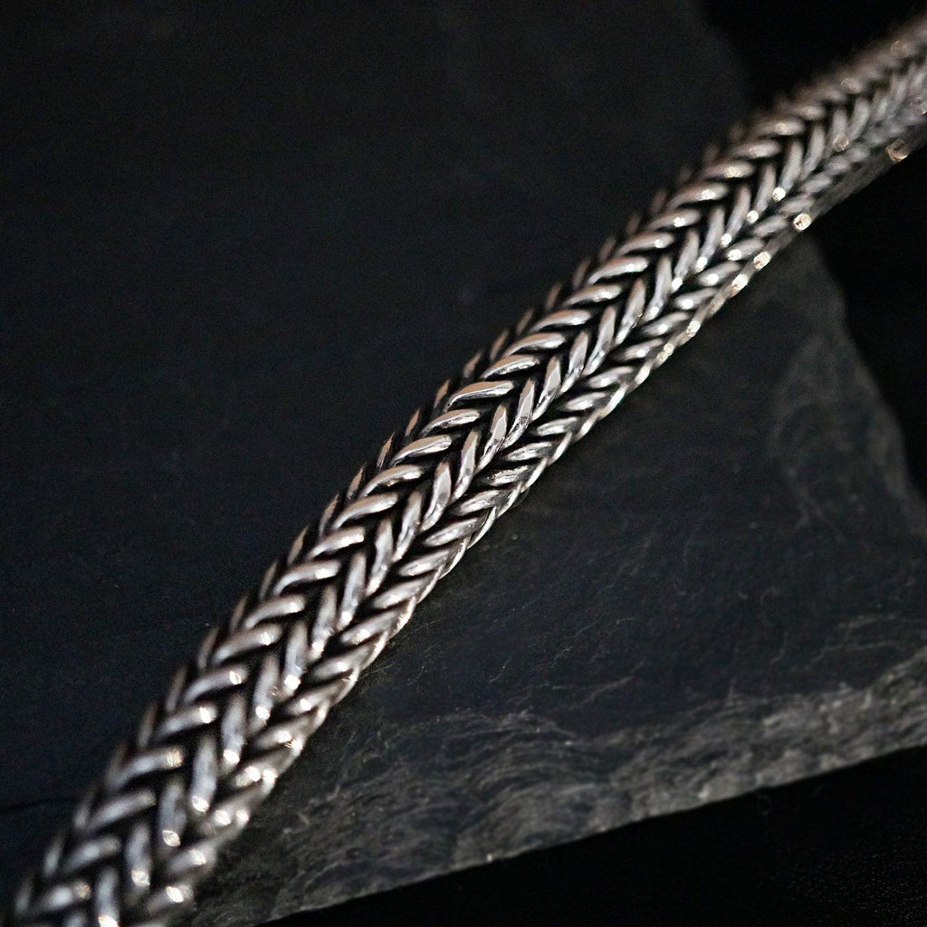 Woven Chain Bracelet in Sterling Silver, 8mm