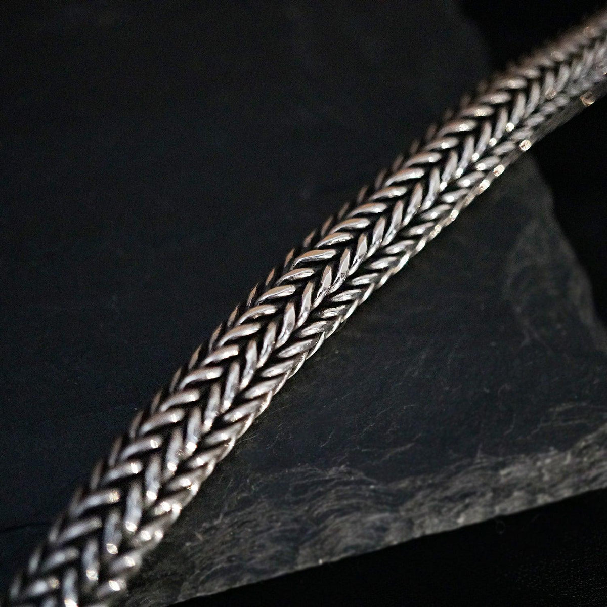 Woven Chain Bracelet in Sterling Silver, 8mm