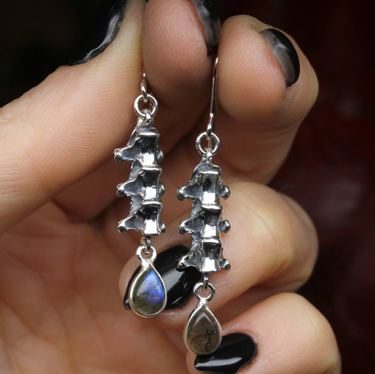 Labradorite Spine Earrings