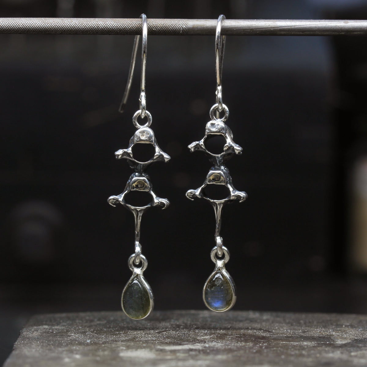 Labradorite Vertebrae Earrings