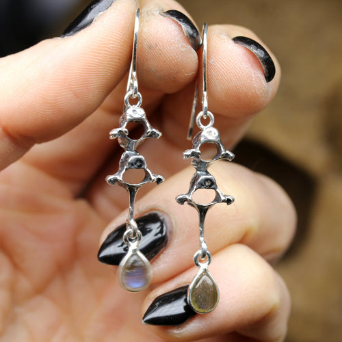 Labradorite Vertebrae Earrings